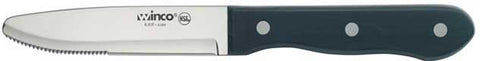 Winco Round Tip Jumbo Steak Knife with Solid POM Handle, 4 3/4 inch Blade - 6 pieces per pack -- 12 packs per case