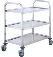 Winco Stainless Steel 3 Tiers Medium Size Utility Trolley, 33.5 x 17 x 35 inch -- 1 set