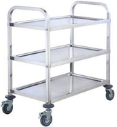 Winco Stainless Steel 3 Tiers Large Size Utility Trolley, 37 x 19 x 37 inch -- 1 set