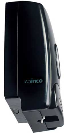 Winco Black Wall Mount Manual Bulk Soap Dispenser, 1 Liter -- 24 per case