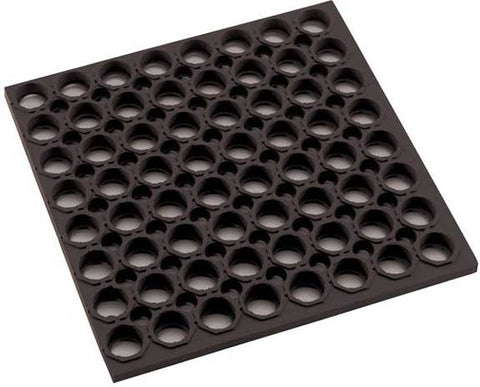 Winco Black Straight Edges Rolled Rubber Floor Mat, 3 x 5 x 3/4 inch