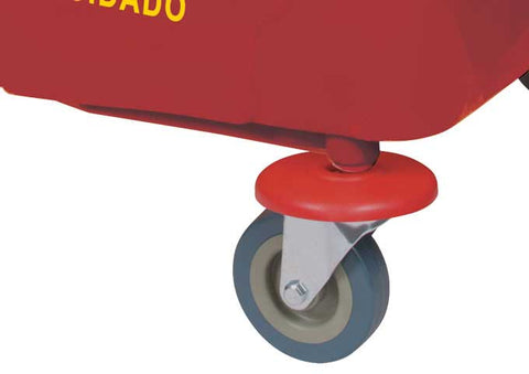 Winco Red Mop Bucket with Side Press Wringer Combo, 36 Quart