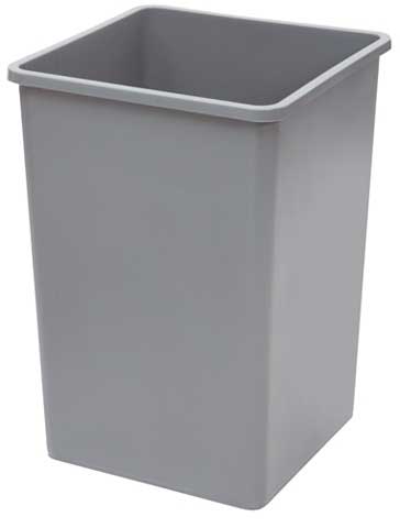 Winco Gray Tall Square Trash Can, 35 Gallon