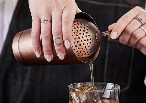 Winco After5 18/8 Stainless Steel Antique Copper Finish Julep Strainer, 6 3/8 inch Length -- 120 per case