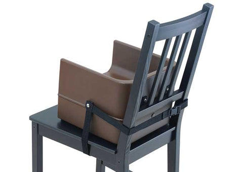Winco Brown Plastic Single Sided Booster Seat with 3 Way Strap, 12 x 11 7/8 x 9 1/4 inch