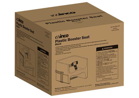 Winco Brown Plastic Single Sided Booster Seat with 3 Way Strap, 12 x 11 7/8 x 9 1/4 inch