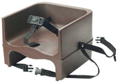 Winco Brown Plastic Single Sided Booster Seat with 3 Way Strap, 12 x 11 7/8 x 9 1/4 inch