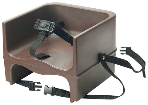 Winco Brown Plastic Single Sided Booster Seat with 3 Way Strap, 12 x 11 7/8 x 9 1/4 inch