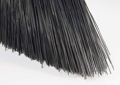 Winco Heavy Duty Unflagged Black Bristles Angle Broom with 48 inch Length Fiberglass Handle -- 12 set per case