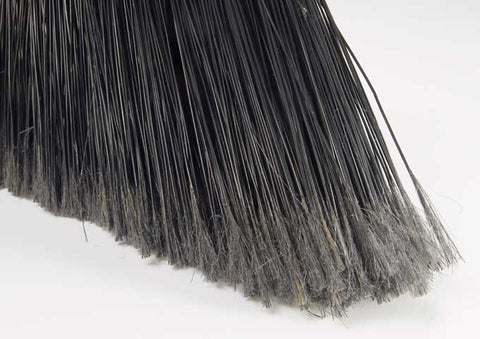 Winco Medium Duty Flagged Black Bristles Lobby Broom with 30 inch Length Metal Handle -- 24 set per case