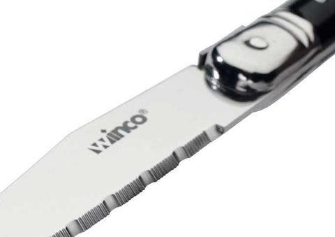Winco Pointed Tip Euro Slim Steak Knife with ABS Handle, 4 1/2 inch Blade -- 288 per case