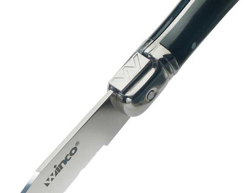 Winco Pointed Tip Euro Slim Steak Knife with ABS Handle, 4 1/2 inch Blade -- 288 per case