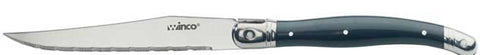 Winco Pointed Tip Euro Slim Steak Knife with ABS Handle, 4 1/2 inch Blade -- 288 per case