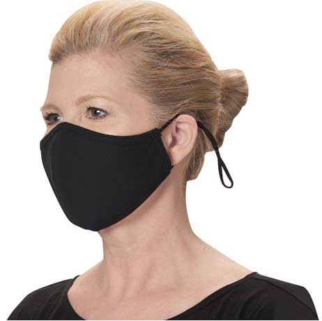 Winco Signature Chef Black Large/Extra Large 2 Ply Cotton Reusable and Adjustable Face Mask - 2 pieces per pack -- 250 packs per case