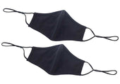 Winco Signature Chef Black Large/Extra Large 2 Ply Cotton Reusable and Adjustable Face Mask - 2 pieces per pack -- 250 packs per case