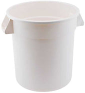 Winco White Heavy Duty Round Trash Can, 20 Gallon