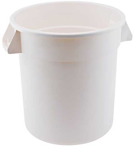 Winco White Heavy Duty Round Trash Can, 20 Gallon