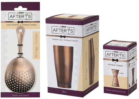 Winco After5 18/8 Stainless Steel Antique Copper Finish Bar Shaker Cup, 28 Ounce -- 48 per case