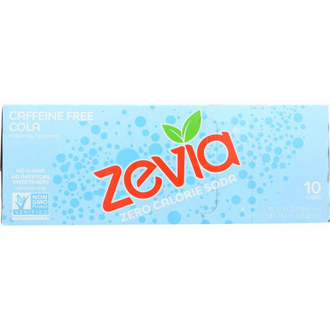 Zevia Caffeine Free Cola Naturally Flavored Zero Calorie Soda, 12 Fluid Ounce - 10 count per pack -- 2 packs per case