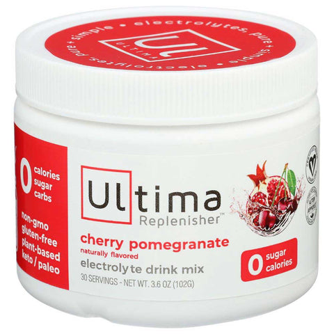Ultima Replenisher Cherry Pomegranate Electrolyte Powder Drink Mix, 3.6 Ounce Canister