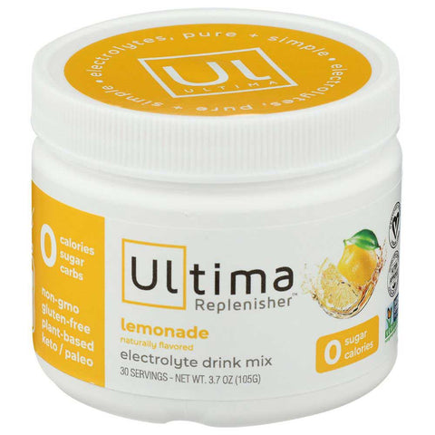 Ultima Replenisher Lemonade Electrolyte Powder Drink Mix, 3.7 Ounce Canister