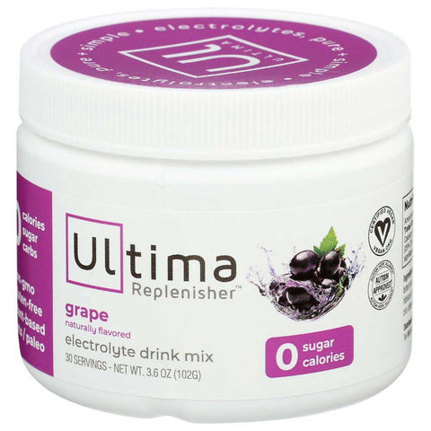 Ultima Replenisher Grape Electrolyte Powder Drink Mix, 3.6 Ounce Canister