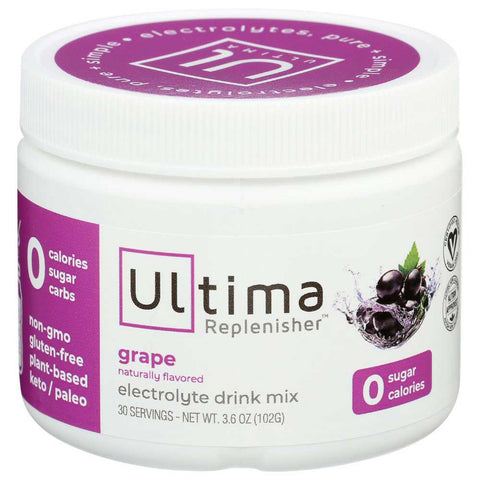 Ultima Replenisher Grape Electrolyte Powder Drink Mix, 3.6 Ounce Canister