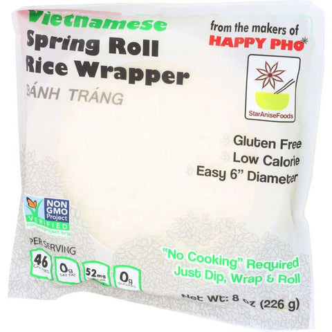 Star Anise Foods Vietnamese Spring Roll Rice Wrapper, 8 Ounce -- 12 per case