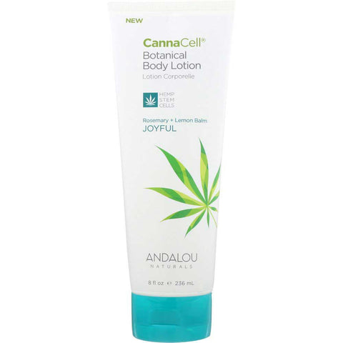 Andalou Naturals Cannacell Joyful Rosemary Plus Lemon Balm Botanical Body Lotion, 8 Fluid Ounce