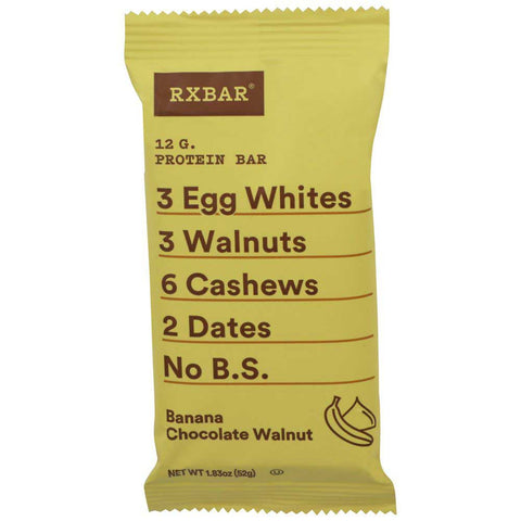 Rxbar Banana Chocolate Walnut Protein Bar, 1.83 Ounce -- 12 per case