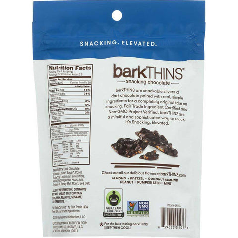 Bark Thins Pretzel with Sea Salt Dark Chocolate Snacks, 4.7 Ounce -- 12 per case.