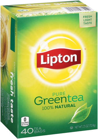 Lipton Pure Green Tea, 40 count per pack -- 6 per case.