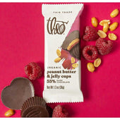 Theo Organic 55 Percent Dark Chocolate Peanut Butter and Jelly Cups, 1.3 Ounce -- 12 per case