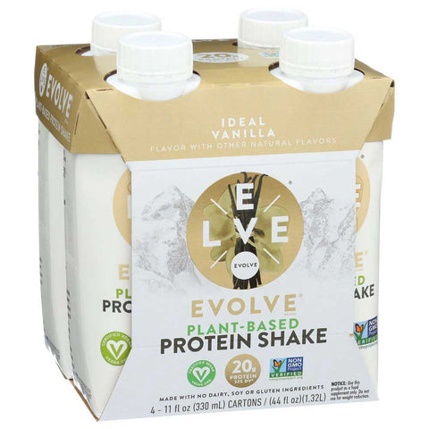 Evolve Ideal Vanilla Protein Shake, 11 Ounce - 4 count per pack -- 3 packs per case