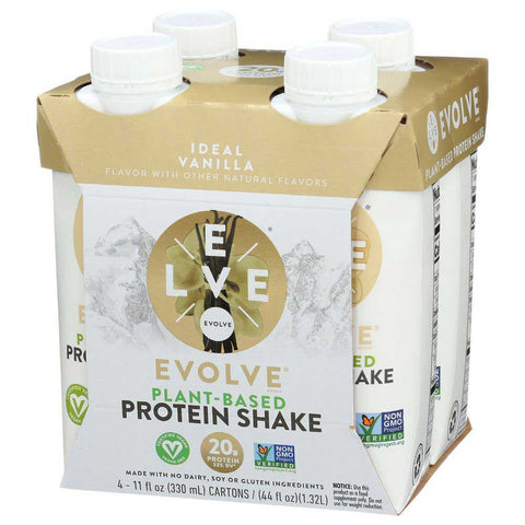Evolve Ideal Vanilla Protein Shake, 11 Ounce - 4 count per pack -- 3 packs per case