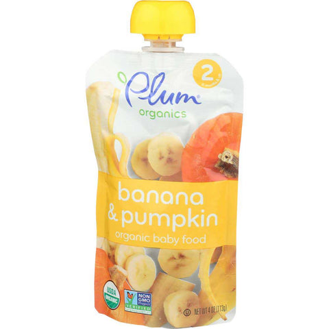 Plum Organics Pumpkin and Banana Baby Food, 4 Ounce -- 6 per case.