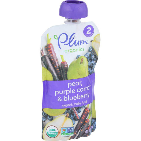 Plum Organics Second Blend Blueberry Pear and Purple Carrot Baby Food, 4 Ounce -- 6 per case.