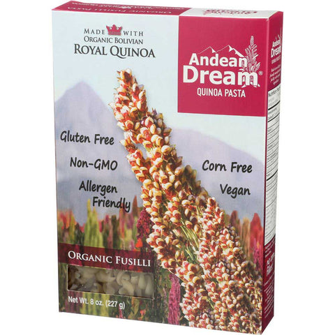 Andean Dream Organic Quinoa Fusilli Pasta, 8 Ounce -- 12 per case.