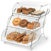 Rosseto Clear Acrylic Three Tier Bakery Case with Stainless Steel Wire Stand, 15.75 x 21.9 x 19.25 inch