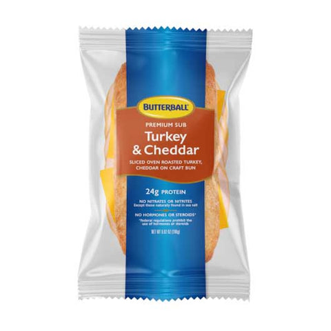 Butterball Roasted Turkey Cheddar Cheese Craft Bun Sandwich, 6.92 Ounce -- 24 per case