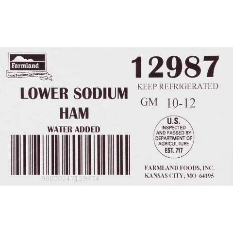 Farmland Gold Medal Water Added Low Sodium Smoked Boneless Ham, 10/12 Piece -- 2 per case.