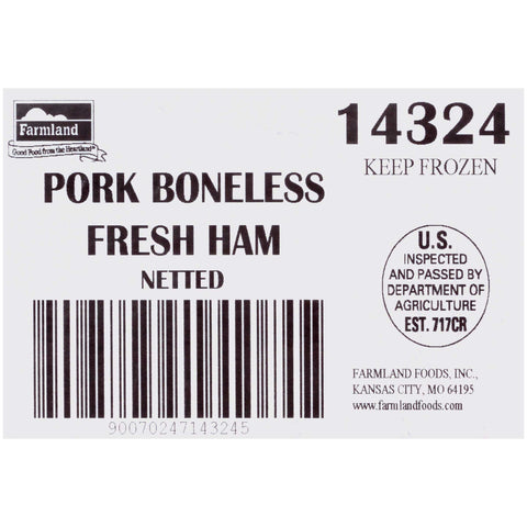 Farmland Silver Medal Netted Smoked Boneless Ham Roast, 16.13 Pound -- 3 per case.