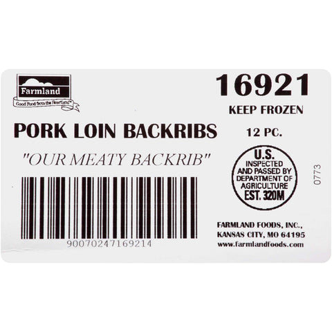 Farmland Pork Loin Meaty Back Rib, 2.82 Pound -- 12 per case.