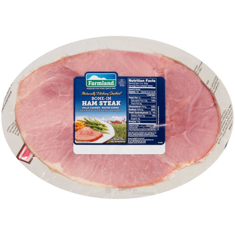 Farmland Water Added Bone In Smoked Ham Steak, 1.14 Pound -- 12 per case.