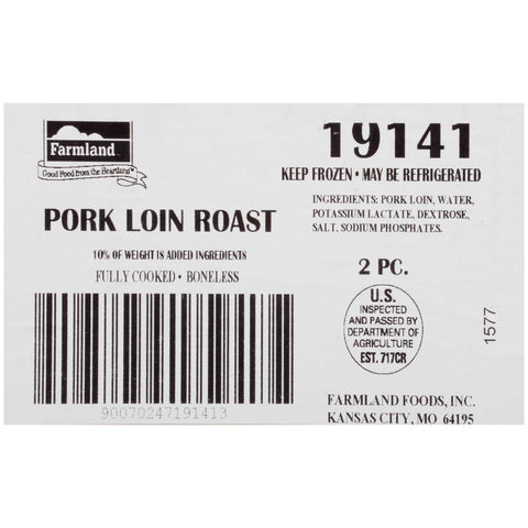 Farmland Lip Off Center Cut Pork Loin Roast, 8 Pound -- 2 per case.