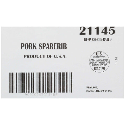 Farmland Pork Sparerib -- 8 per case.