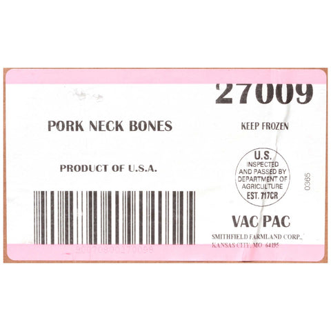 Smithfield Pork Neck Bones, 23 Pound.