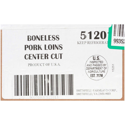 Smithfield Boneless Center Cut Pork Loin, 53.9 Pound.