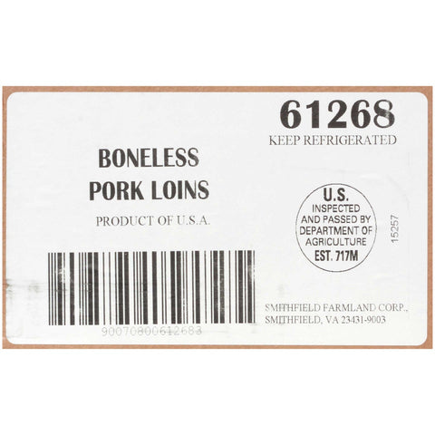 Smithfield Boneless Fresh Pork Loin, 58.2 Pound.