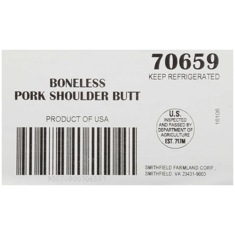 Farmland Boneless Pork Butt Piece -- 4 per case.